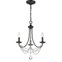  7644-M3 BLK - Mirabella Collection 3-Light Mini Chandelier in Black